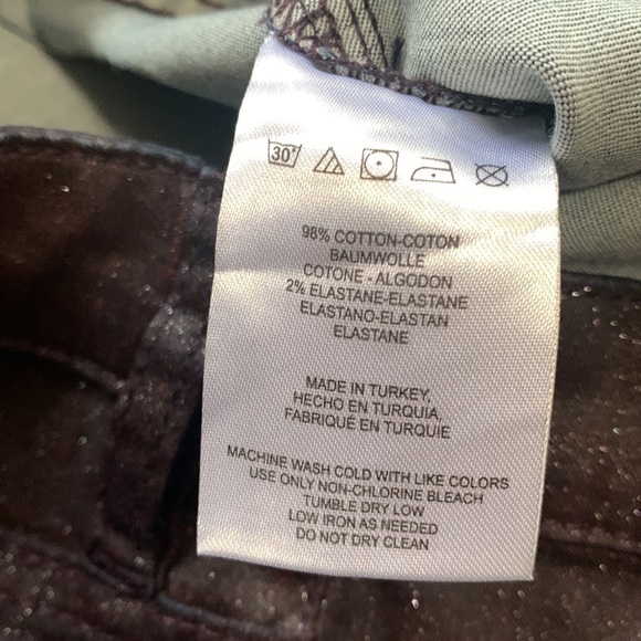 Free People Glitter Skinnies Burgundy Wine Sparkle skinny jeans - Picture 6 of 7